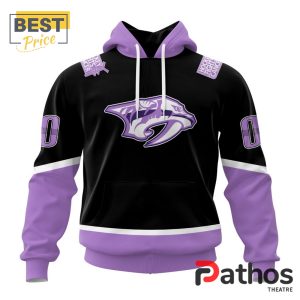 NHL Nashville Predators Home In Lavender Hockey Fight Cancer Hoodie