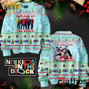 new kids on the block 2024 christmas blue ugly sweater 2 NyEt0