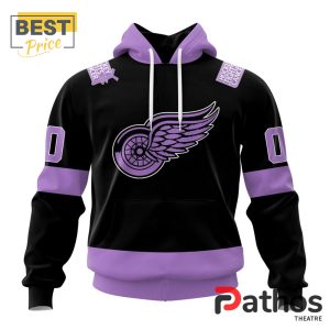 NHL Detroit Red Wings Home In Lavender Hockey Fight Cancer Hoodie