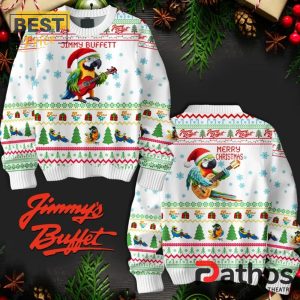 jimmy buffett merry christmas white ugly sweater 2 CzrQy