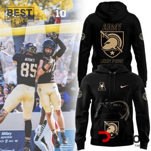 Men’s Army Black Knights Football 2024 Black Hoodie