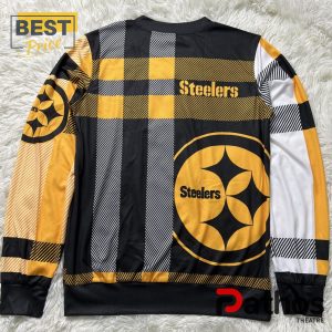 pittsburgh steelers 2024 plaid crew neck ugly sweater 2 th1gx