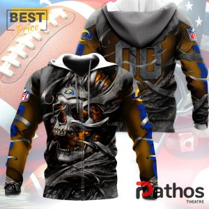 personalized los angeles rams nfl skull design hoodie 4 94J3O