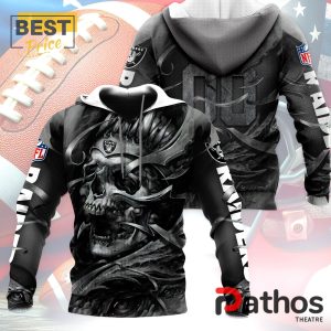 Personalized Las Vegas Raiders NFL Skull Design Hoodie