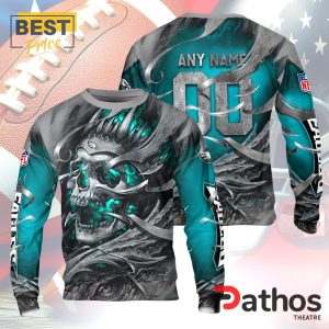 personalized philadelphia eagles nfl skull design hoodie 3 mEihr