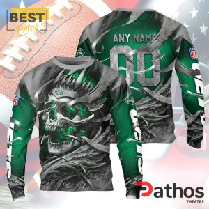 personalized new york jets nfl skull design hoodie 3 W9Vf6