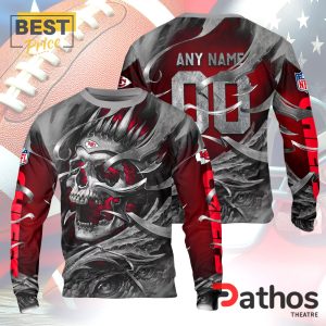 personalized kansas city chiefs nfl skull design hoodie 3 6htqW