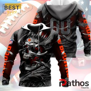 Personalized Cleveland Browns NFL Skull Design Hoodie