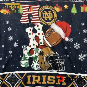 notre dame fighting irish ho ho ho ugly sweater 4 o4E6b