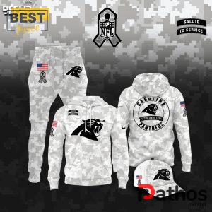 Carolina Panthers Camo 2024 Salute to Service Hoodie, Jogger, Cap