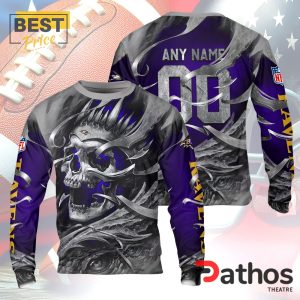 personalized baltimore ravens nfl skull design hoodie 3 ikGYV