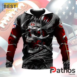 personalized san francisco 49ers nfl skull design hoodie 4 h5Z9x