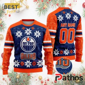 nhl edmonton oilers custom ugly sweater for christmas 2 D54zR