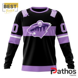 nhl minnesota wild home in lavender hockey fight cancer hoodie 6 Akrpa