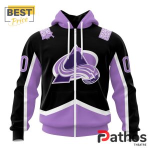 nhl colorado avalanche home in lavender hockey fight cancer hoodie 2 mytVv