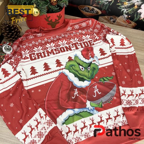 Alabama Crimson Tide x Grinch 2024 Christmas Ugly Sweater