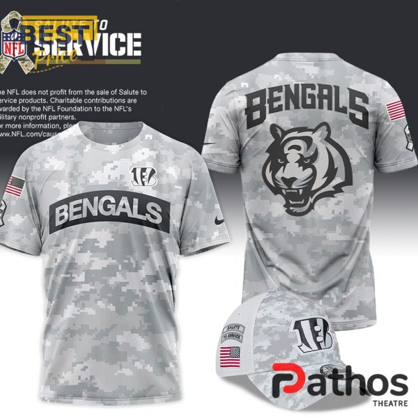 Arctic Camo Cincinnati Bengals 2024 Salute To Service T-Shirt, Cap