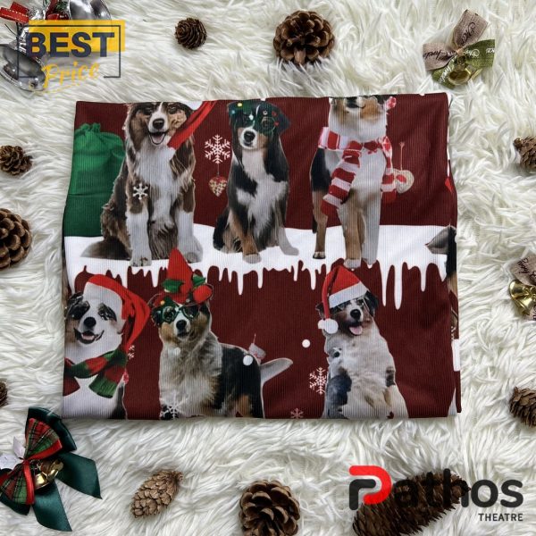 Australian Shepherd Snow 2024 Christmas Ugly Knitted Sweater