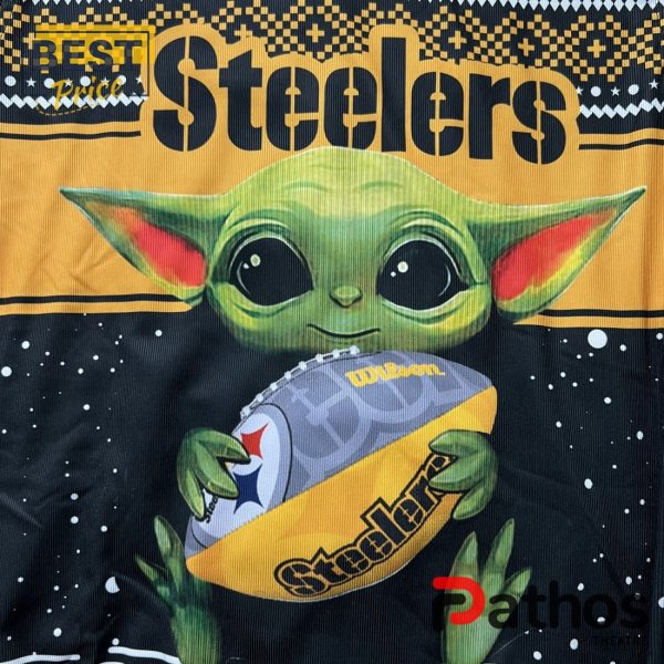 Baby Yoda x Pittsburgh Steelers 2024 Ugly Sweater