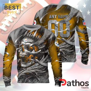 personalized pittsburgh steelers nfl skull design hoodie 3 jO6mE