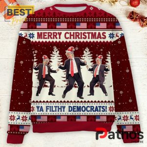 Merry Christmas Ya Filthy Democrats Trump Dancing Ugly Sweater