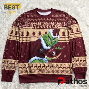 Florida State Seminoles x Grinch 2024 Christmas Ugly Sweater