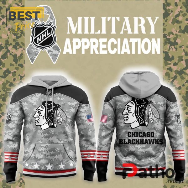 Chicago Blackhawks 2024 Military Appreciation Hoodie, Jogger, Cap