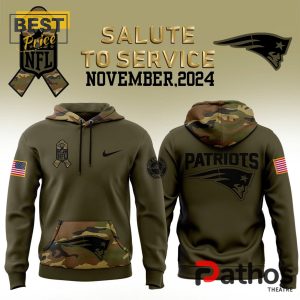 New England Patriots 2024 Camo Salute to Service Hoodie