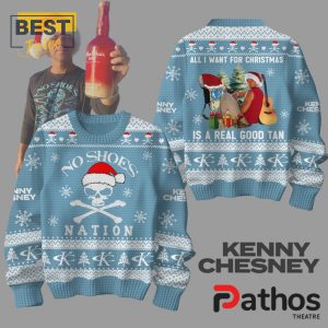 Kenny Chesney 2024 Christmas Light Blue Ugly Sweater