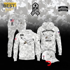 Philadelphia Eagles Camo 2024 Salute to Service Hoodie, Jogger, Cap