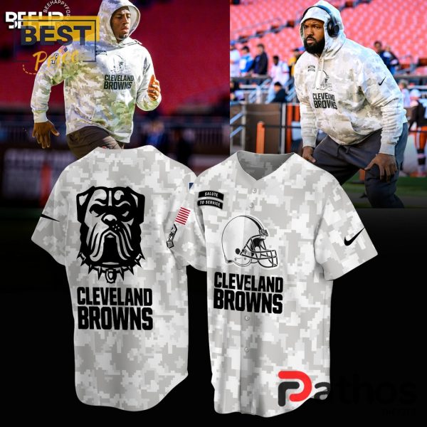 Cleveland Browns Camo 2024 Salute to Service Baseball Jersey