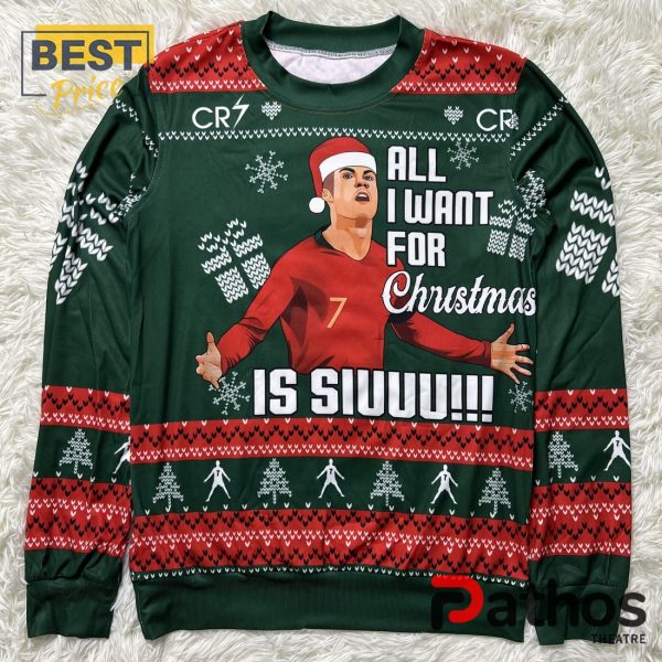 Cristiano Ronaldo 2024 Christmas Is Siuuu Ugly Sweater