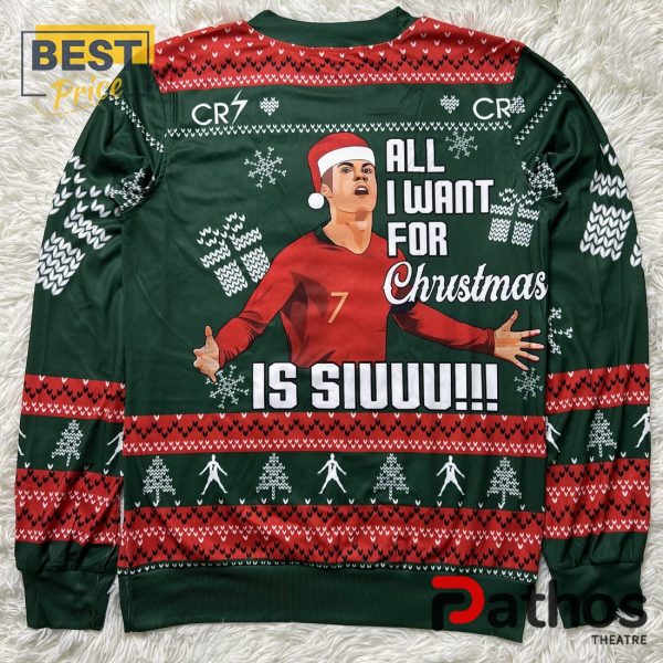 Cristiano Ronaldo 2024 Christmas Is Siuuu Ugly Sweater