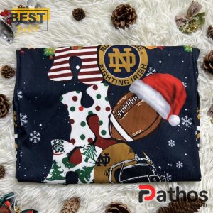 notre dame fighting irish ho ho ho ugly sweater 3 wavtL