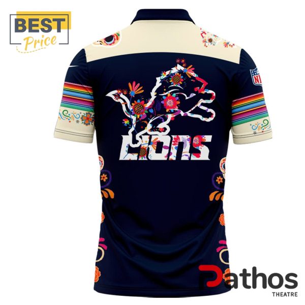 Detroit Lions 2024 NFL Dia De Los Muertos Polo Shirt