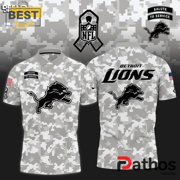 Detroit Lions Camo 2024 Salute to Service Polo Shirt