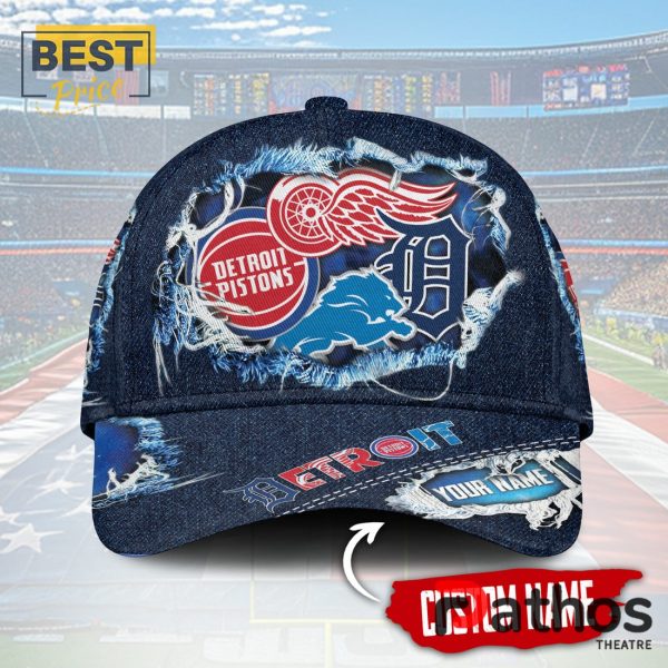 Detroit Lions Football Custom Name Classic Cap