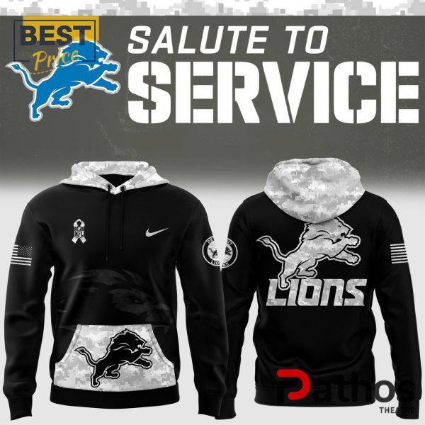 Detroit Lions Limited Camo Salute to Service Hoodie, Cap