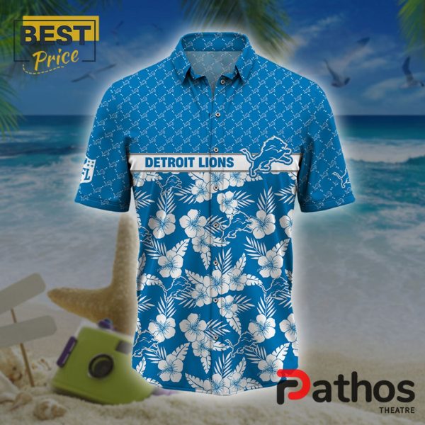 Detroit Lions NFL Palm Leaves Hawaiian Shirt