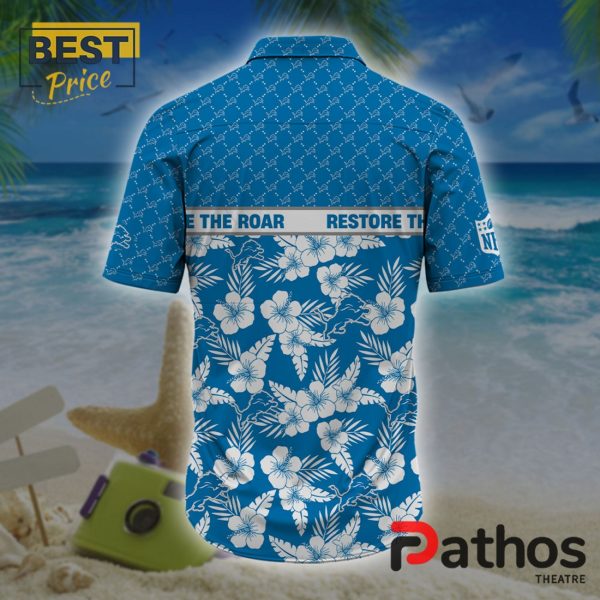 Detroit Lions NFL Palm Leaves Hawaiian Shirt