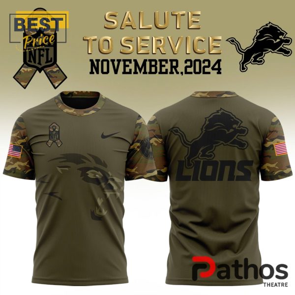 Detroit Lions Nike Camo Salute to Service T-Shirt, Cap