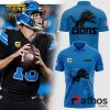 Detroit Lions Prospect Textured Stretch Navy Polo Shirt