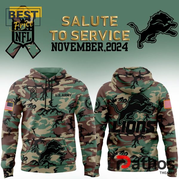 Detroit Lions Salute to Service Camo 2024 Hoodie