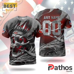 personalized san francisco 49ers nfl skull design hoodie 2 iilaL