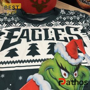 philadelphia eagles x grinch 2024 christmas ugly sweater 3 Z9hMQ