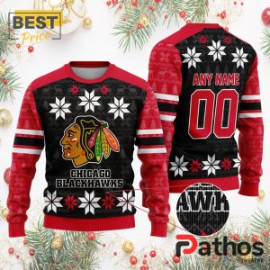 nhl chicago blackhawks custom ugly sweater for christmas 2 990HZ