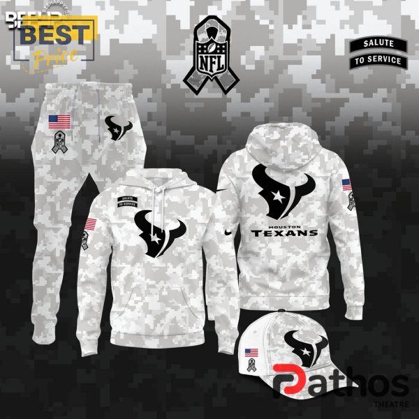 Houston Texans Camo 2024 Salute to Service Hoodie, Jogger, Cap