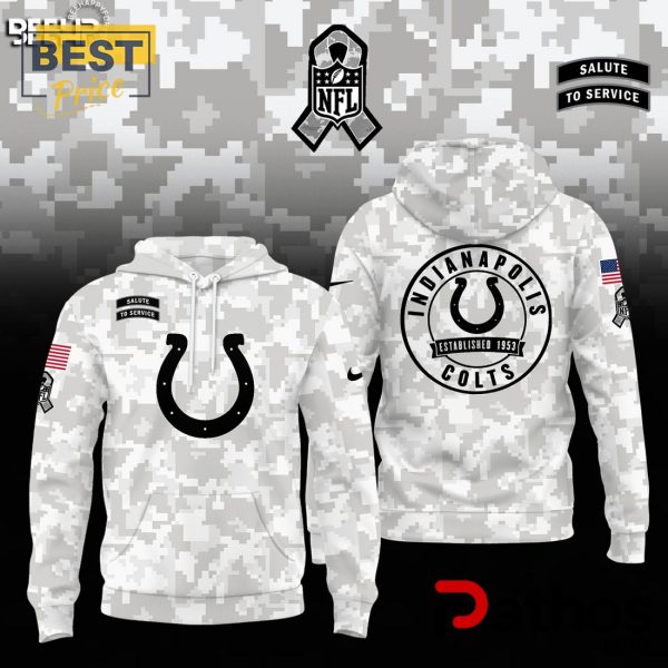 Indianapolis Colts Camo 2024 Salute to Service Hoodie, Jogger, Cap