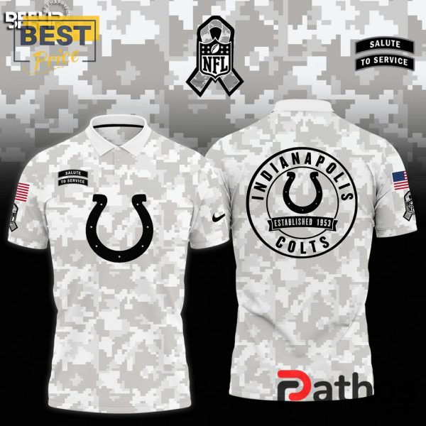 Indianapolis Colts Camo 2024 Salute to Service Polo Shirt