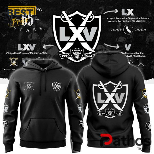 Las Vegas Raiders 65th Season Hoodie, Cap